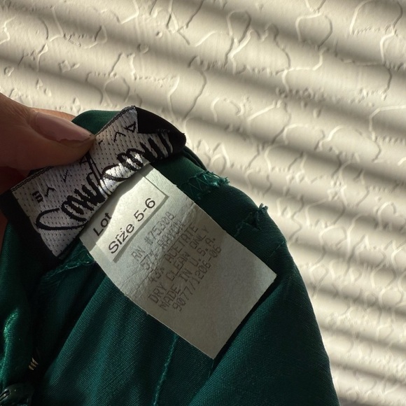 Vintage Zum Zum by Niki Livas Emerald Green Satin Halter Evening Gown Prom Dress - Picture 2 of 16